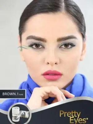 خرید لنز رنگی عسلی مارشال براون تن 1