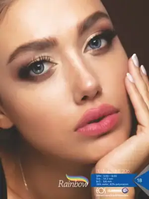 خرید لنز رنگی آبی رینبو بلو 206 تن 2