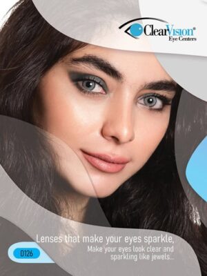 خرید لنز رنگی طوسی یخی کلیر ویژن D126