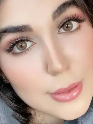 خرید لنز رنگی عسلی طوسی دهب کاف