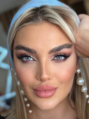 خرید لنز رنگی طوسی آبی شیخ بیوتی رینگ بلو
