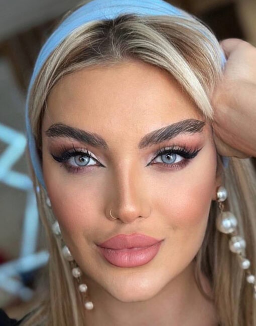 خرید لنز رنگی طوسی آبی شیخ بیوتی رینگ بلو